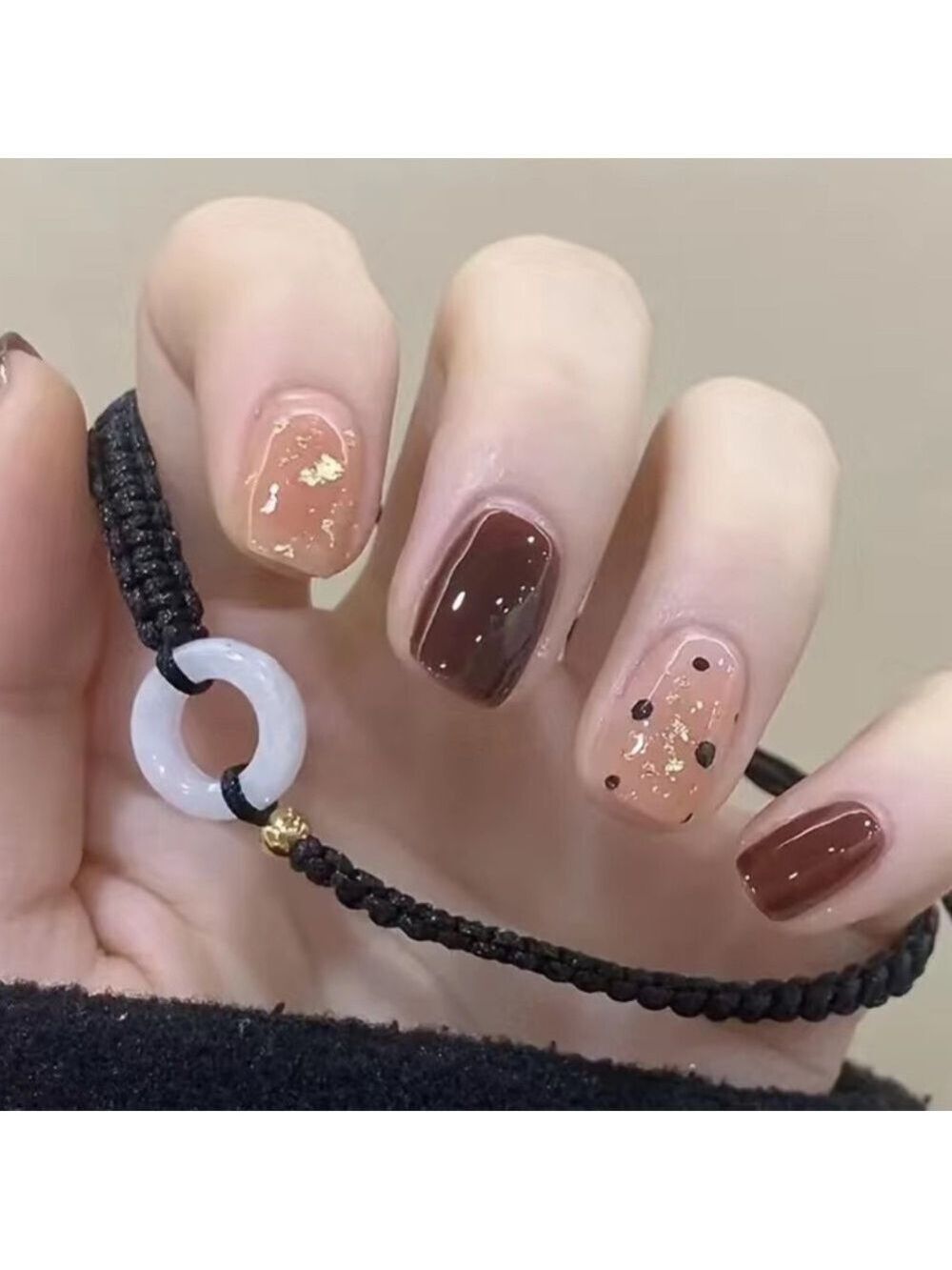 Brownie Drip - Nail Junkie - full artificial nail set
